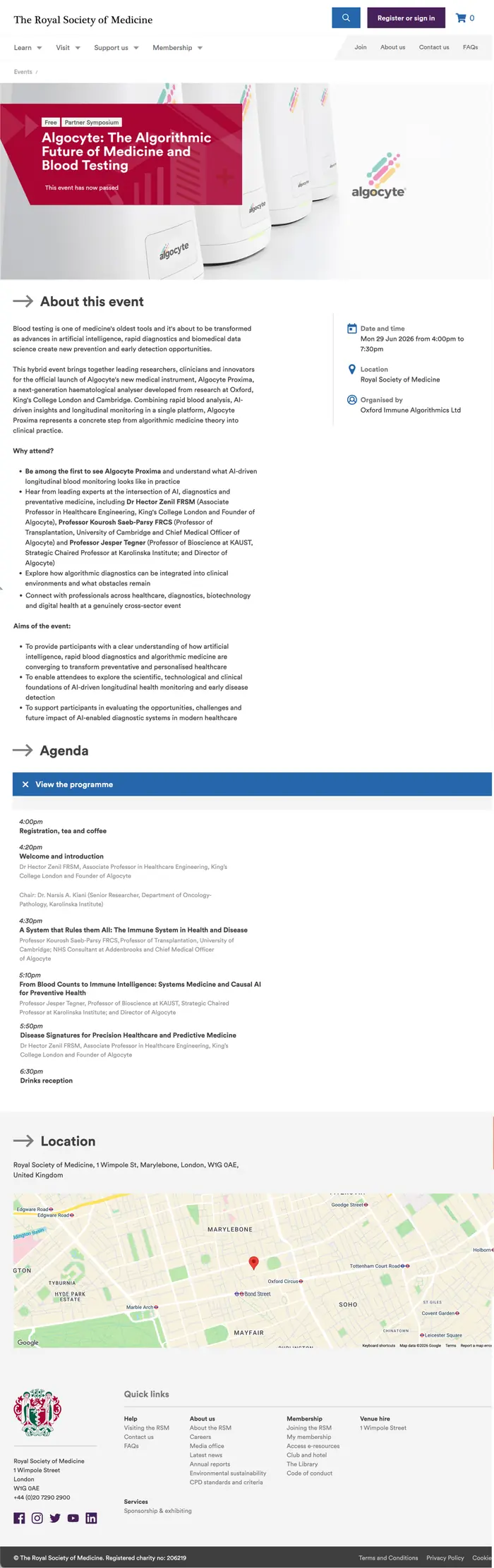 RSM original event announcement and agenda.