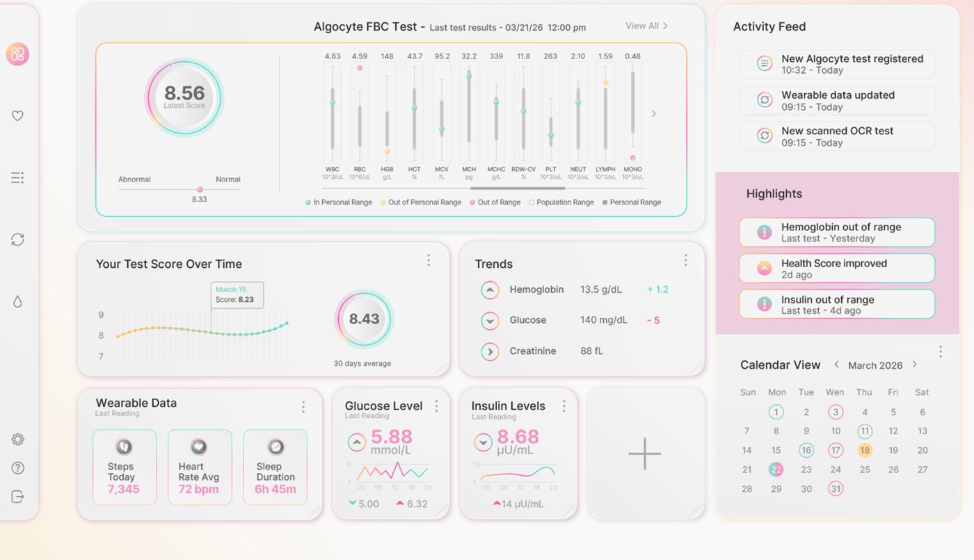 Health Hub interface