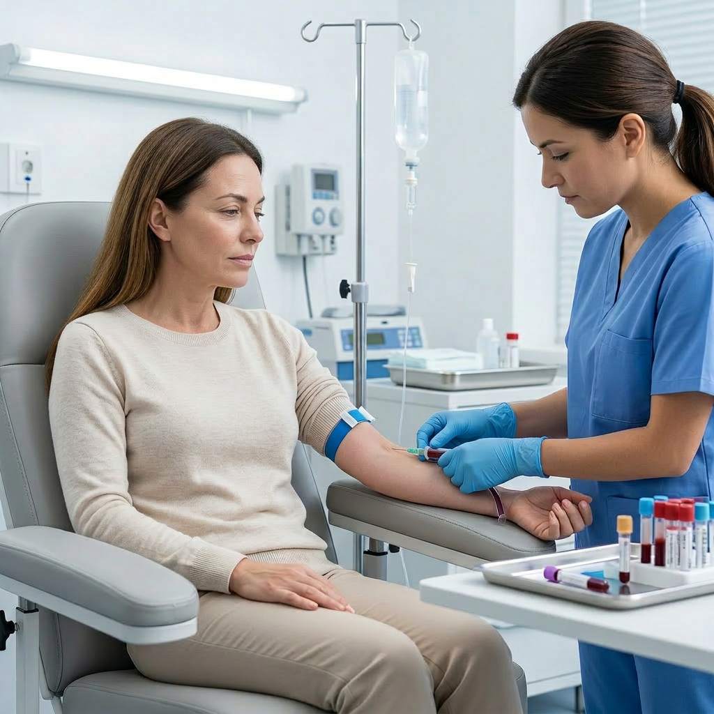 Today: blood test in a hospital
